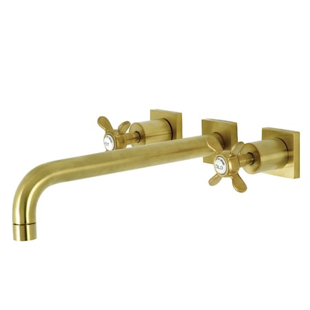 Kingston Brass KS6057BEX Wall Mount Tub Faucet, Brushed Brass KS6057BEX
